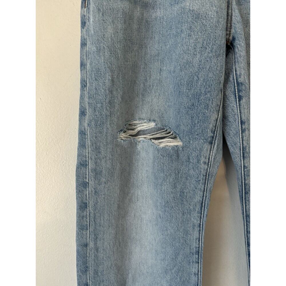 NWD Madewell Petite Curvy 90s Straight Leg Jeans Blue Revoir Wash Ripped Size 23 - Picture 7 of 15